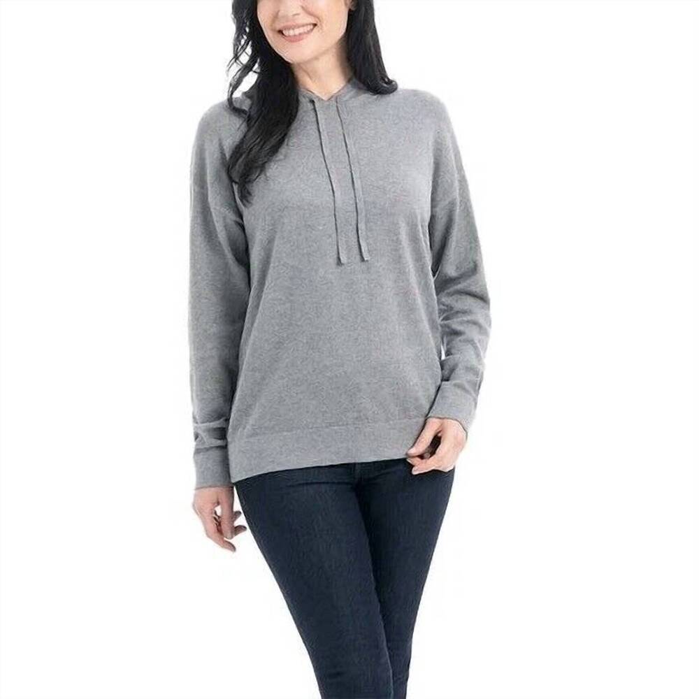 NEW HILARY RADLEY long sleeves cozy sweater hoodie in heather gray